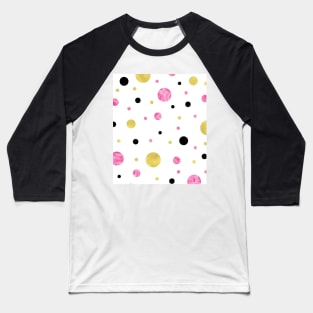 pink watercolor gold dots Baseball T-Shirt